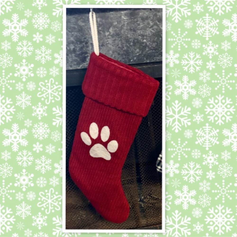 WONDERSHOP 18” Knit Monogram  Pet Christmas Stocking - Red